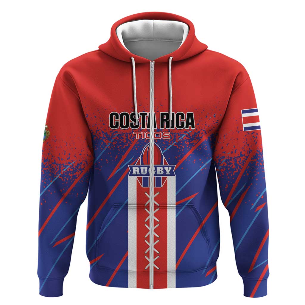 Custom Costa Rica Rugby Hoodie Ticos Go Champions LT01