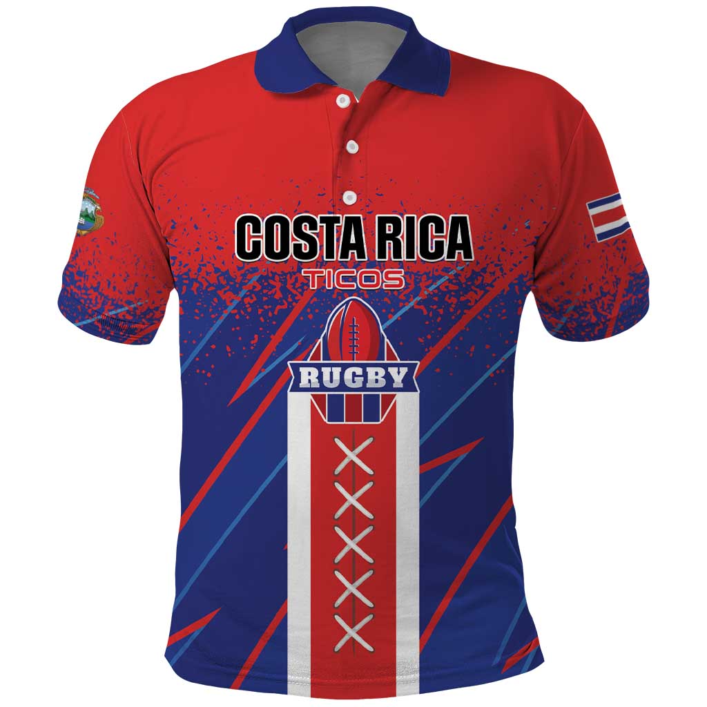 Custom Costa Rica Rugby Polo Shirt Ticos Go Champions LT01