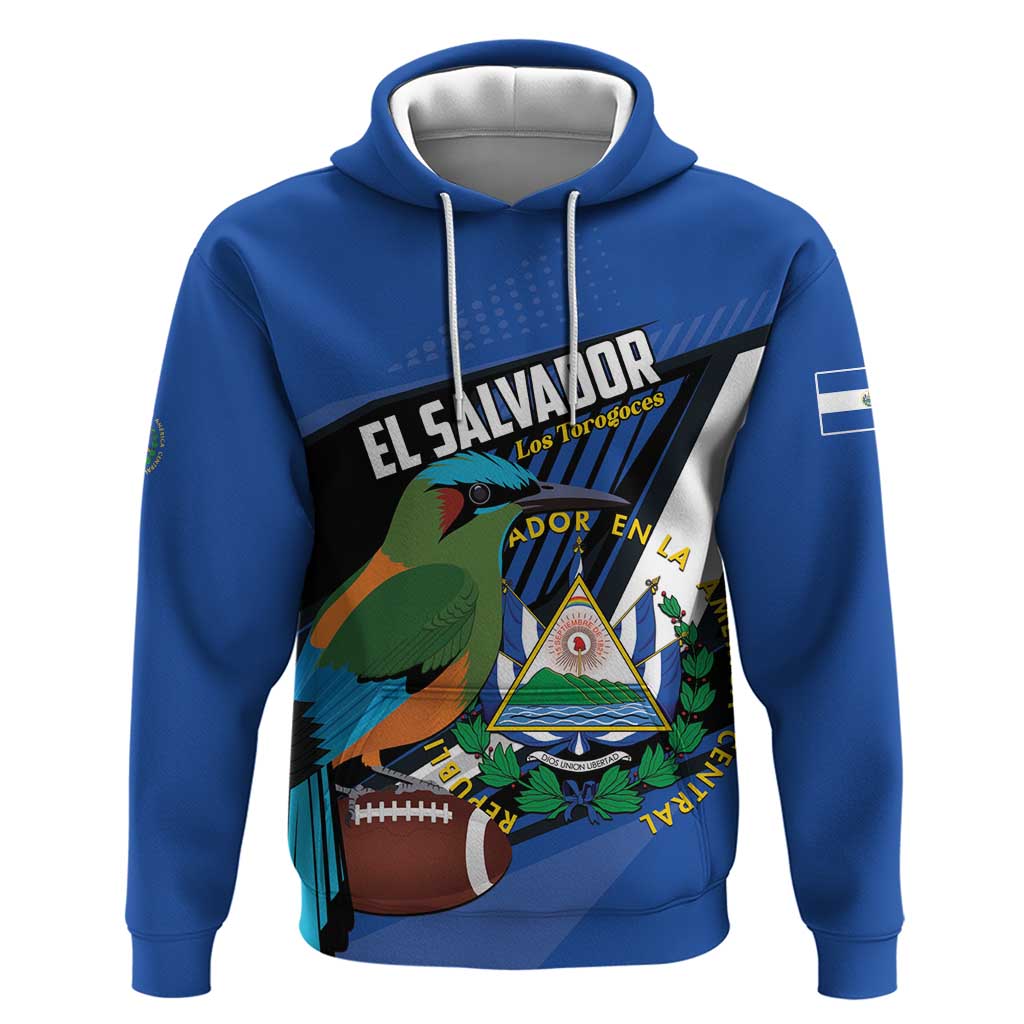Custom El Salvador Rugby Hoodie Los Torogoces Go Champions LT01