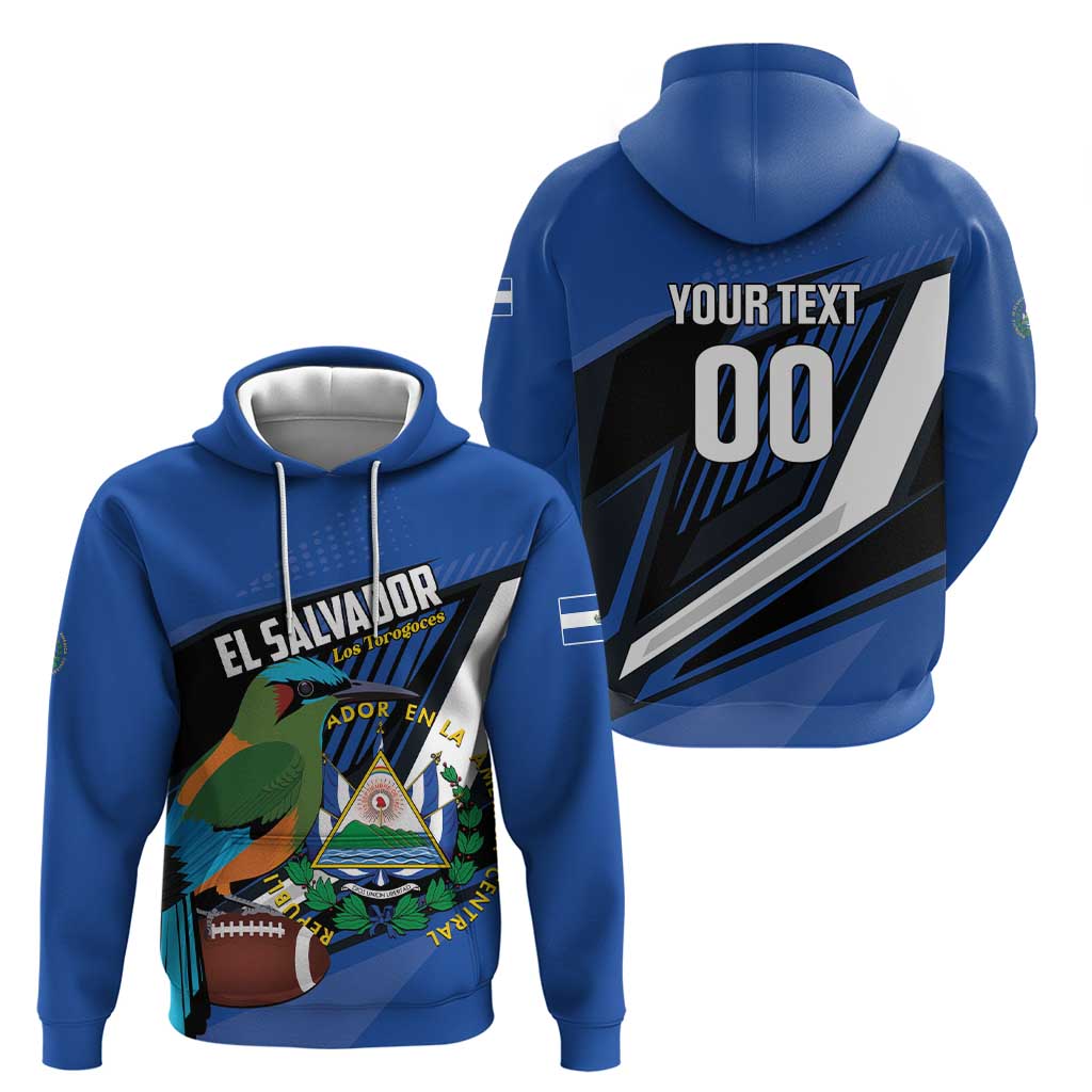 Custom El Salvador Rugby Hoodie Los Torogoces Go Champions LT01