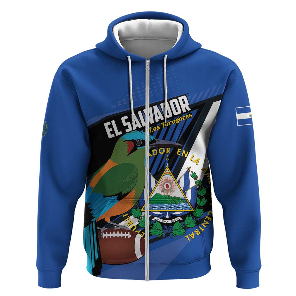 Custom El Salvador Rugby Hoodie Los Torogoces Go Champions LT01