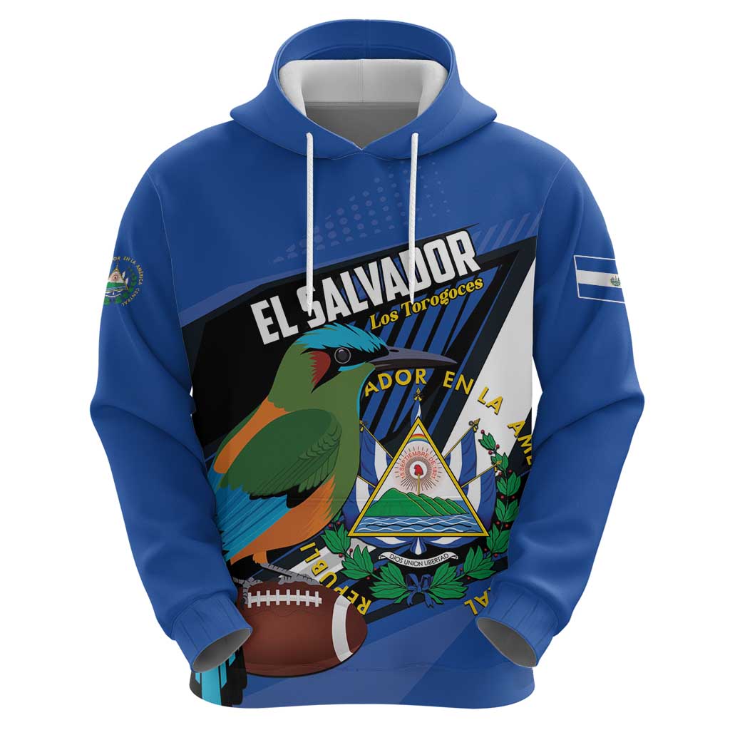 Custom El Salvador Rugby Hoodie Los Torogoces Go Champions LT01