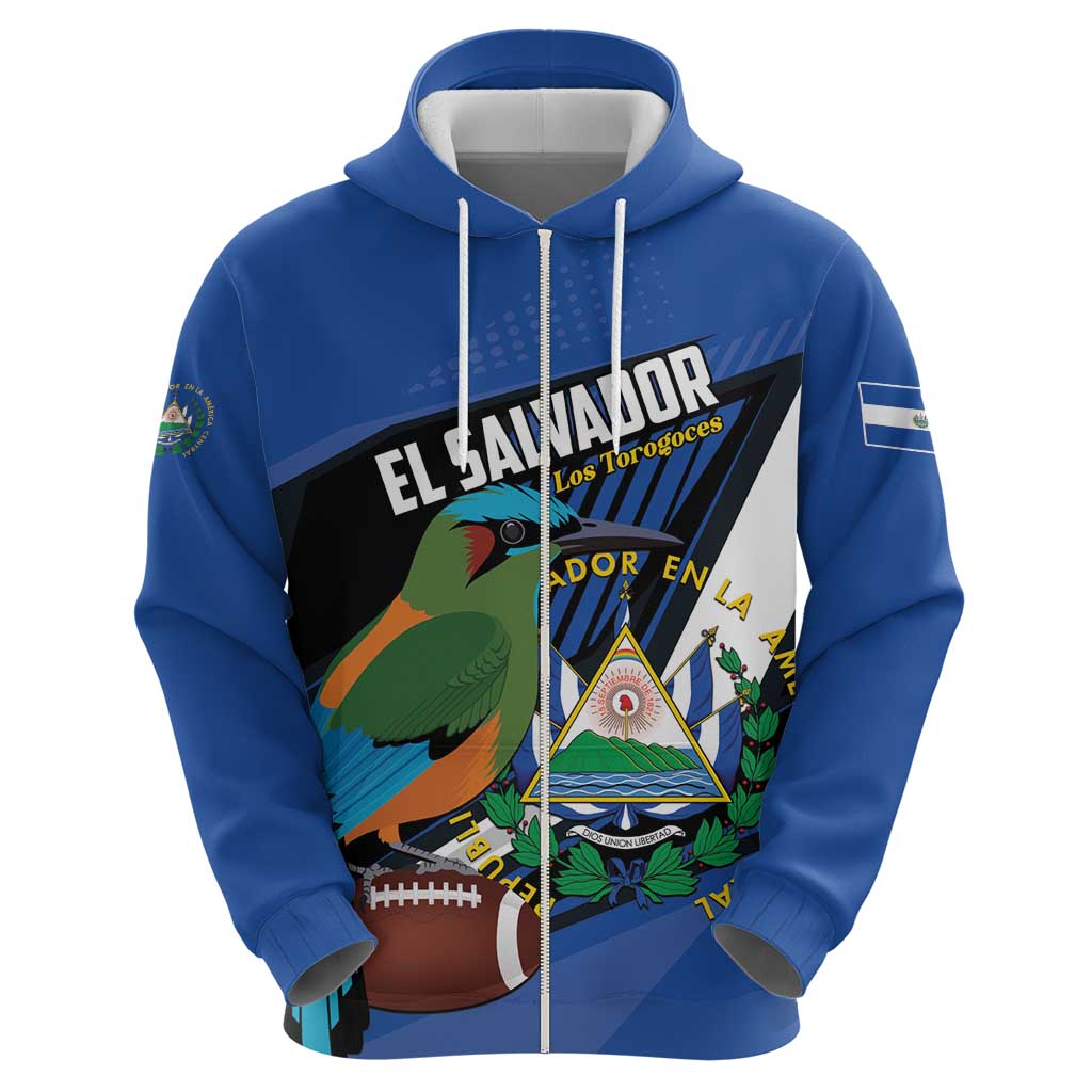 Custom El Salvador Rugby Hoodie Los Torogoces Go Champions LT01