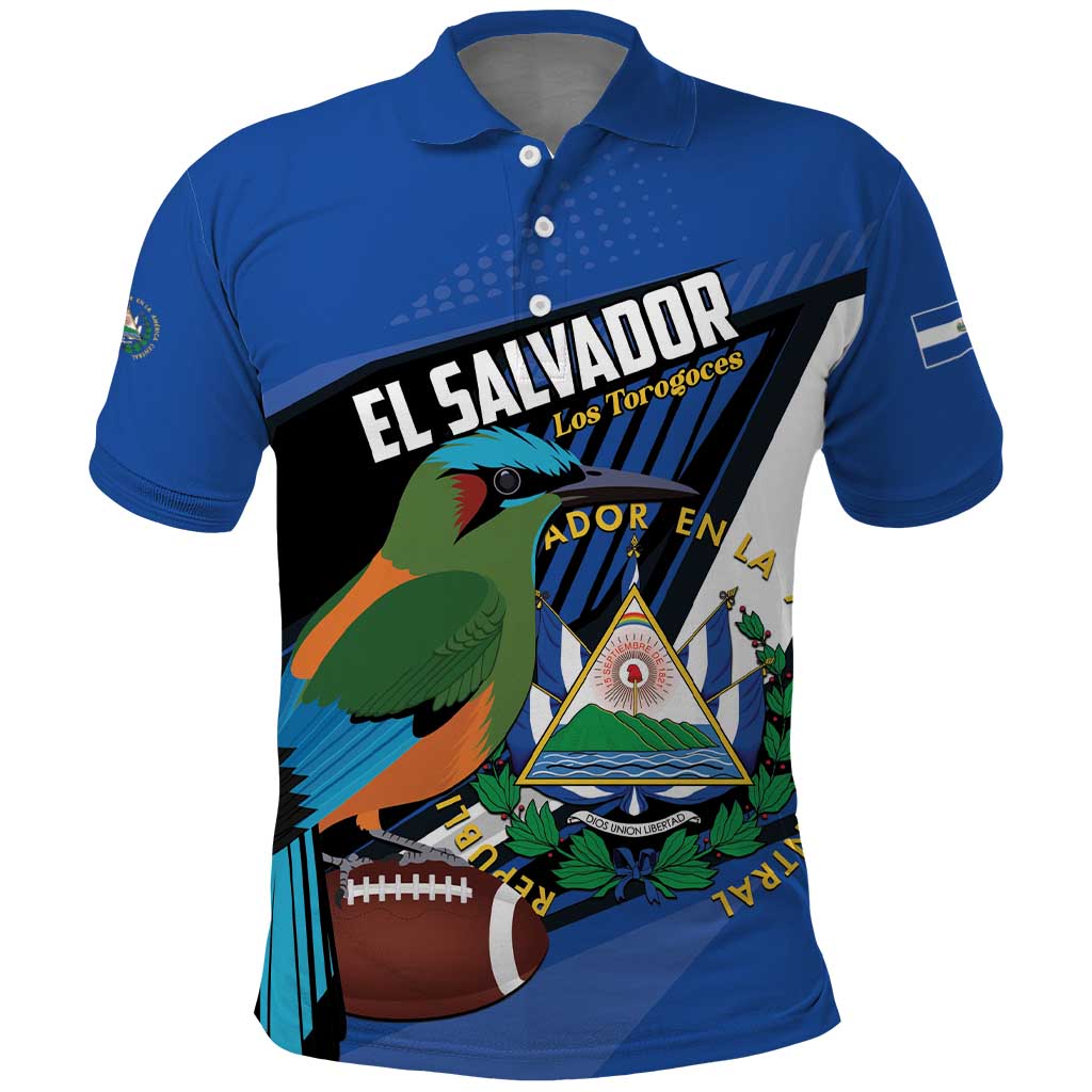 Custom El Salvador Rugby Polo Shirt Los Torogoces Go Champions LT01