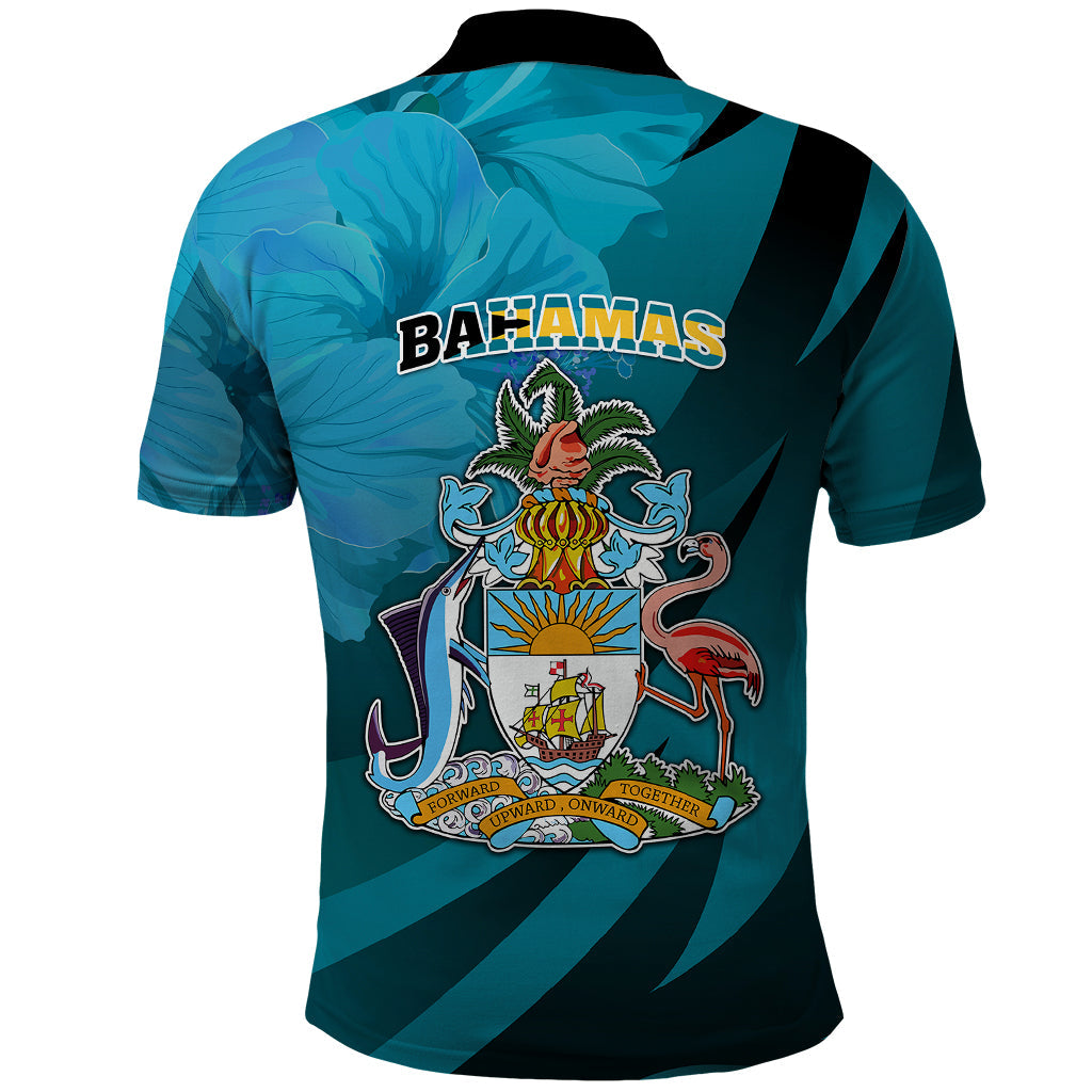 10 July The Bahamas Independence Day Polo Shirt Bahamian Blue Marlin With Hibiscus LT01