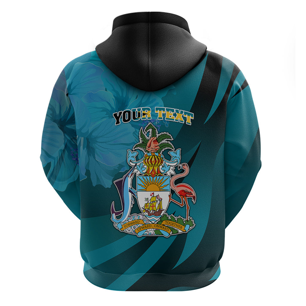 Custom 10 July The Bahamas Independence Day Hoodie Bahamian Blue Marlin With Hibiscus LT01