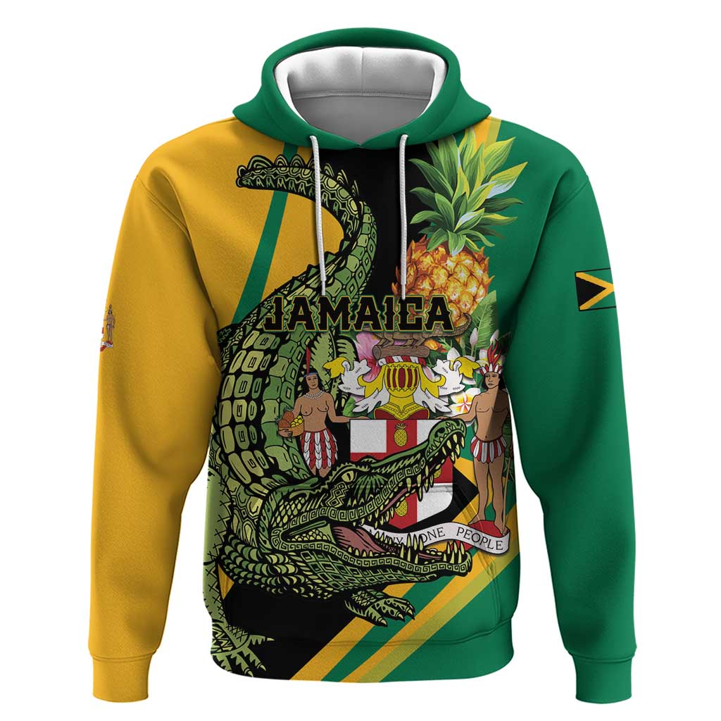 Personalized Jamaica Crocodile Hoodie Pineapple Tropical Style LT01