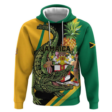 Personalized Jamaica Crocodile Hoodie Pineapple Tropical Style LT01