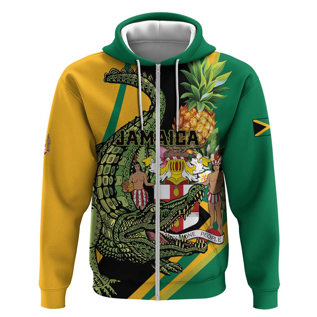 Personalized Jamaica Crocodile Hoodie Pineapple Tropical Style LT01