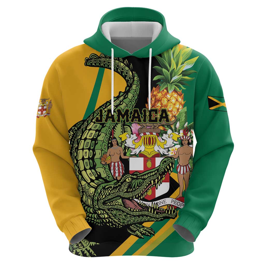 Personalized Jamaica Crocodile Hoodie Pineapple Tropical Style LT01