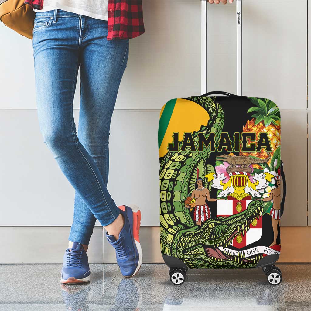 Jamaica Crocodile Luggage Cover Pineapple Tropical Style LT01
