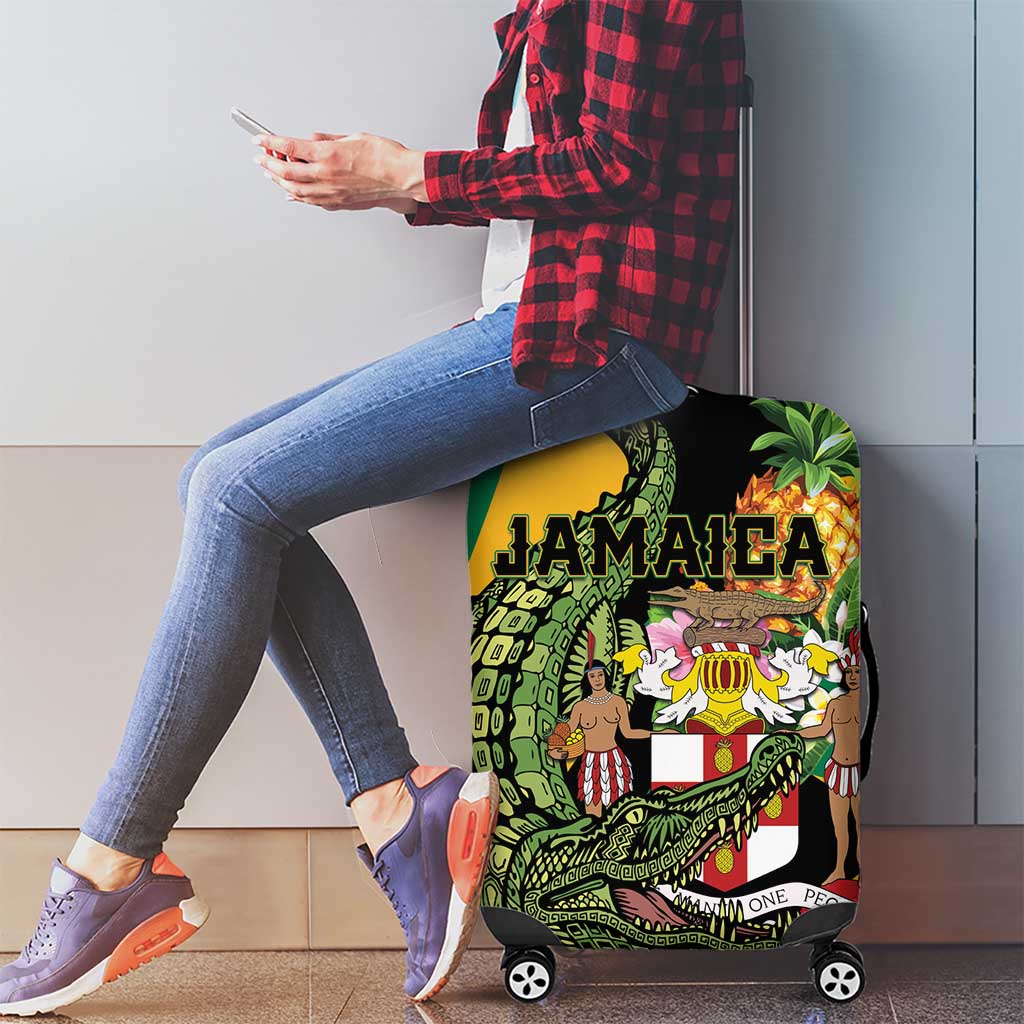 Jamaica Crocodile Luggage Cover Pineapple Tropical Style LT01