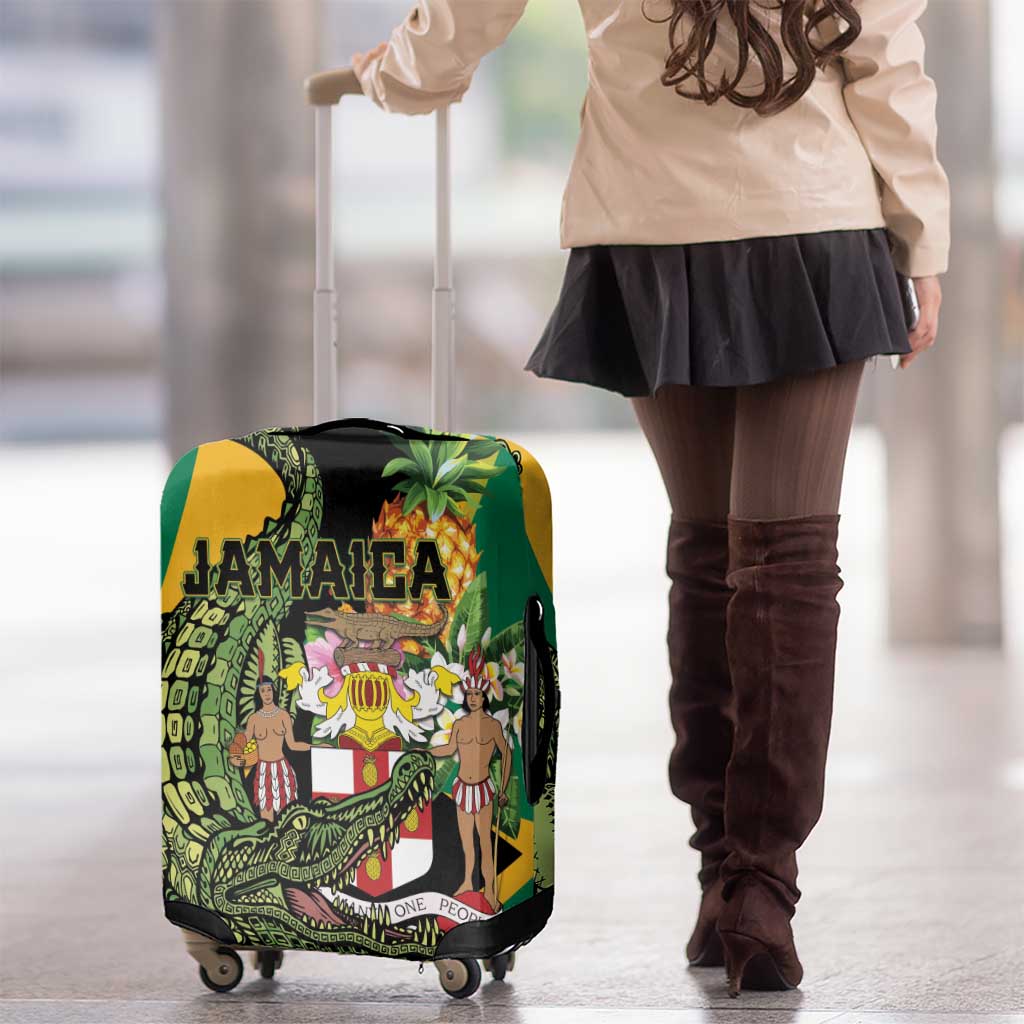 Jamaica Crocodile Luggage Cover Pineapple Tropical Style LT01