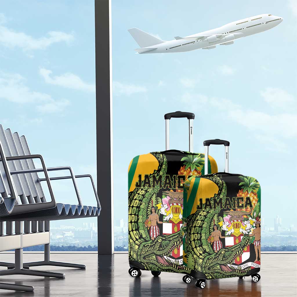 Jamaica Crocodile Luggage Cover Pineapple Tropical Style LT01