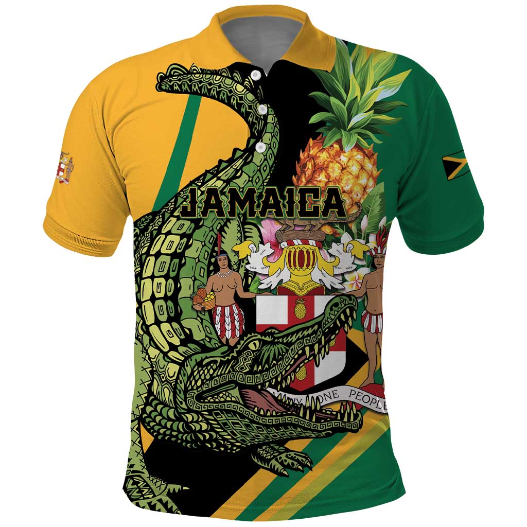 Personalized Jamaica Crocodile Polo Shirt Pineapple Tropical Style LT01