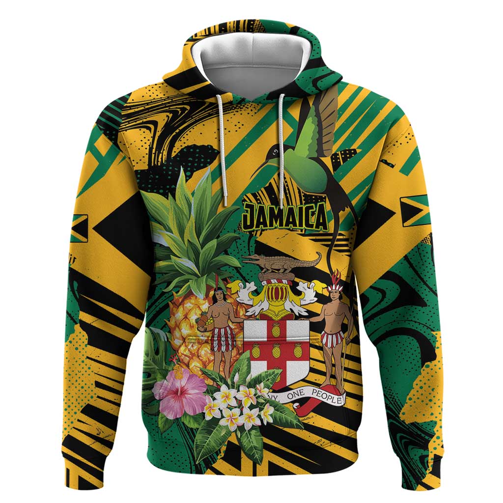 Personalized Jamaica Red-billed Streamertail Hoodie Pineapple Tropical Style LT01