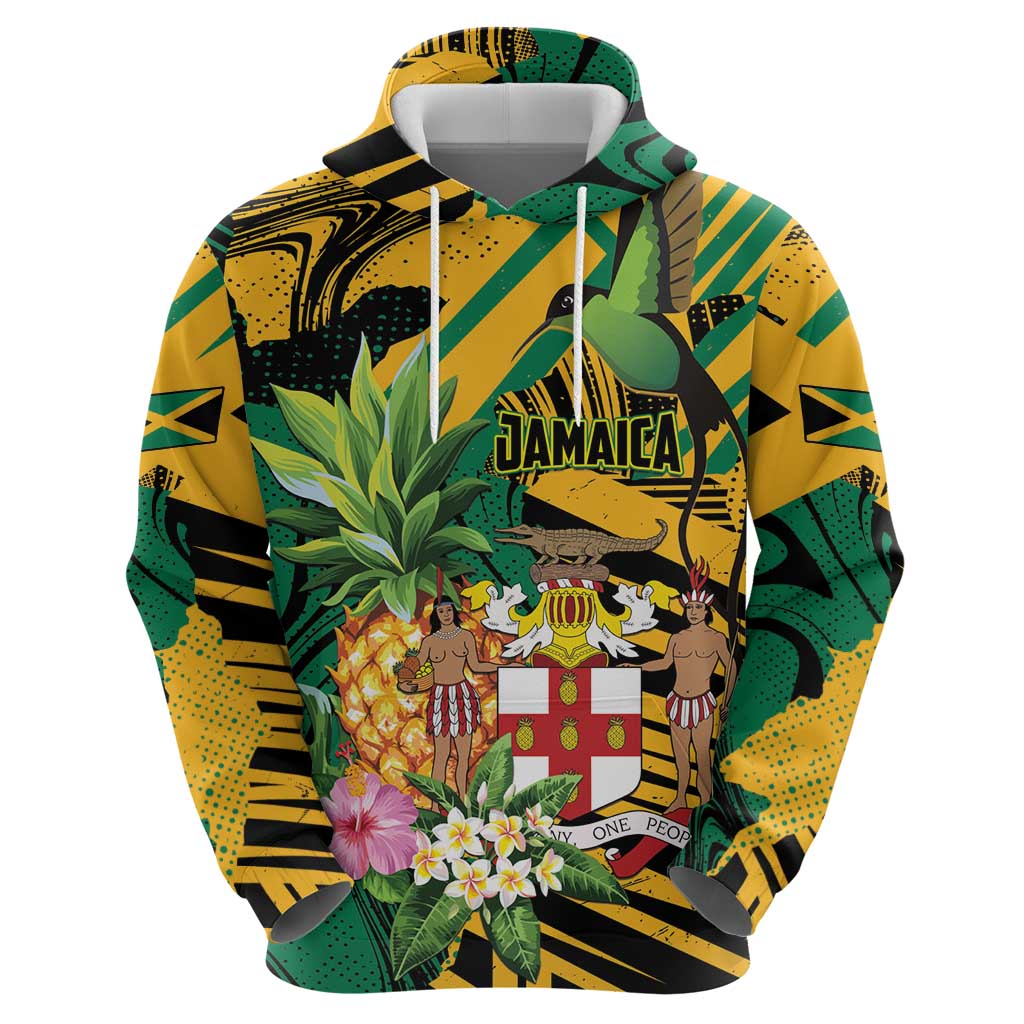 Personalized Jamaica Red-billed Streamertail Hoodie Pineapple Tropical Style LT01
