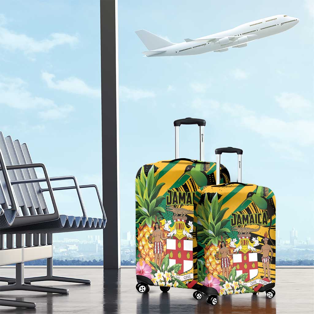 Jamaica Red-billed Streamertail Luggage Cover Pineapple Tropical Style LT01