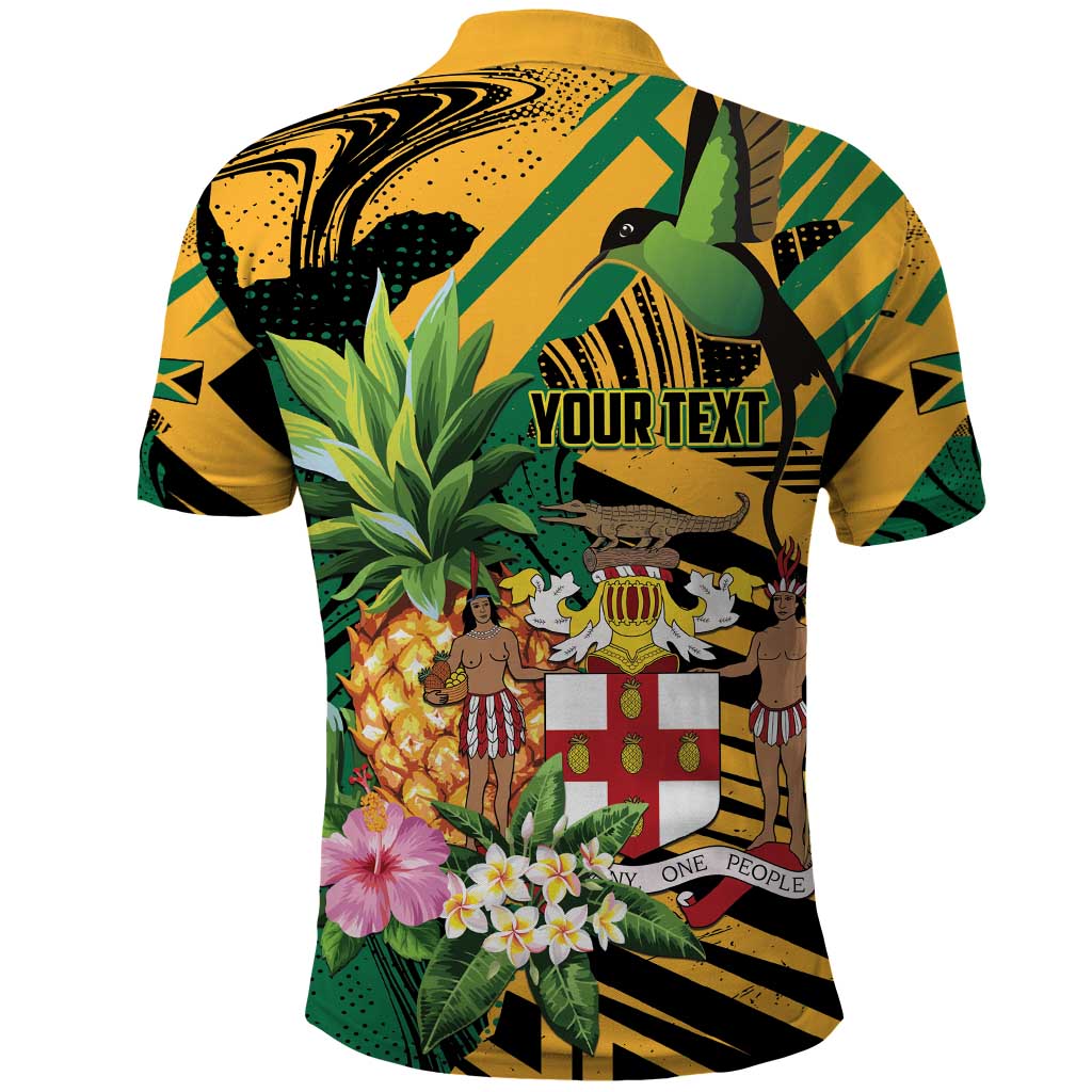 Personalized Jamaica Red-billed Streamertail Polo Shirt Pineapple Tropical Style LT01