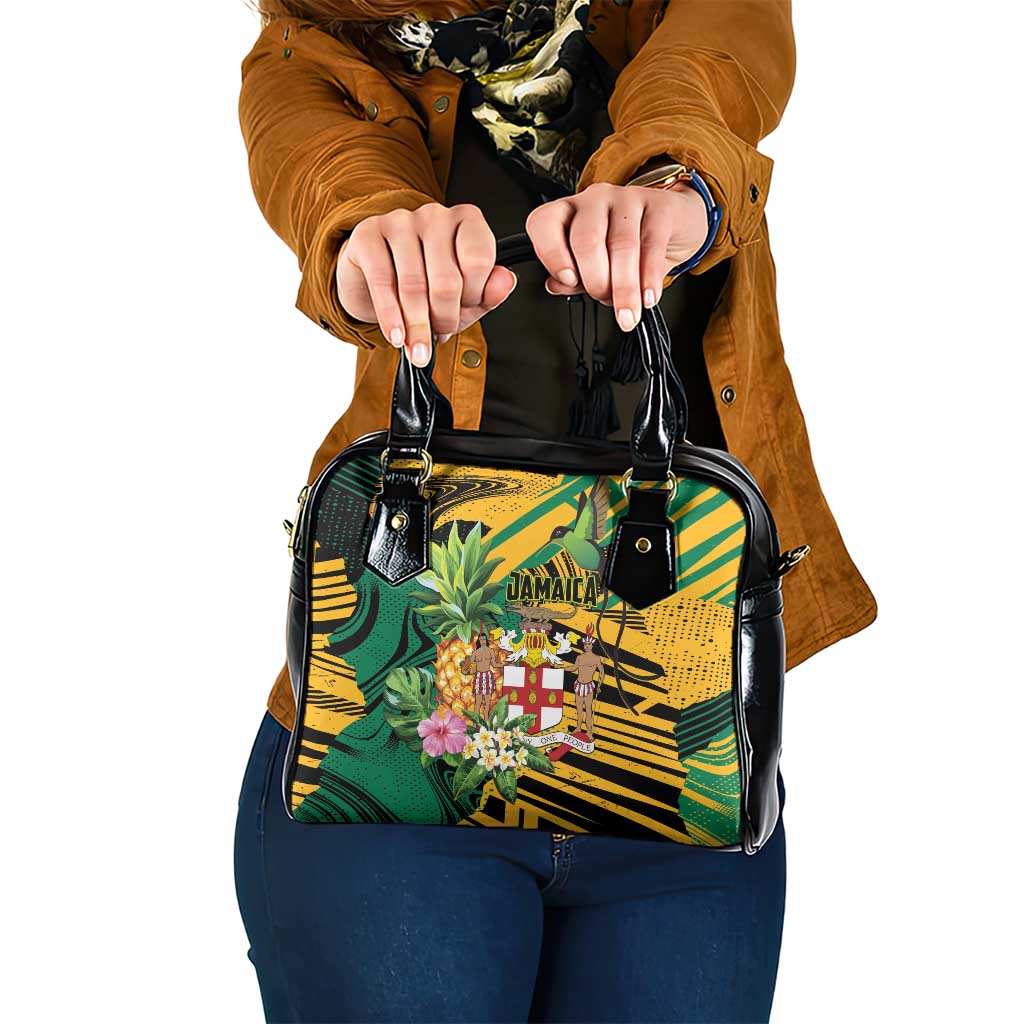 Jamaica Red-billed Streamertail Shoulder Handbag Pineapple Tropical Style LT01