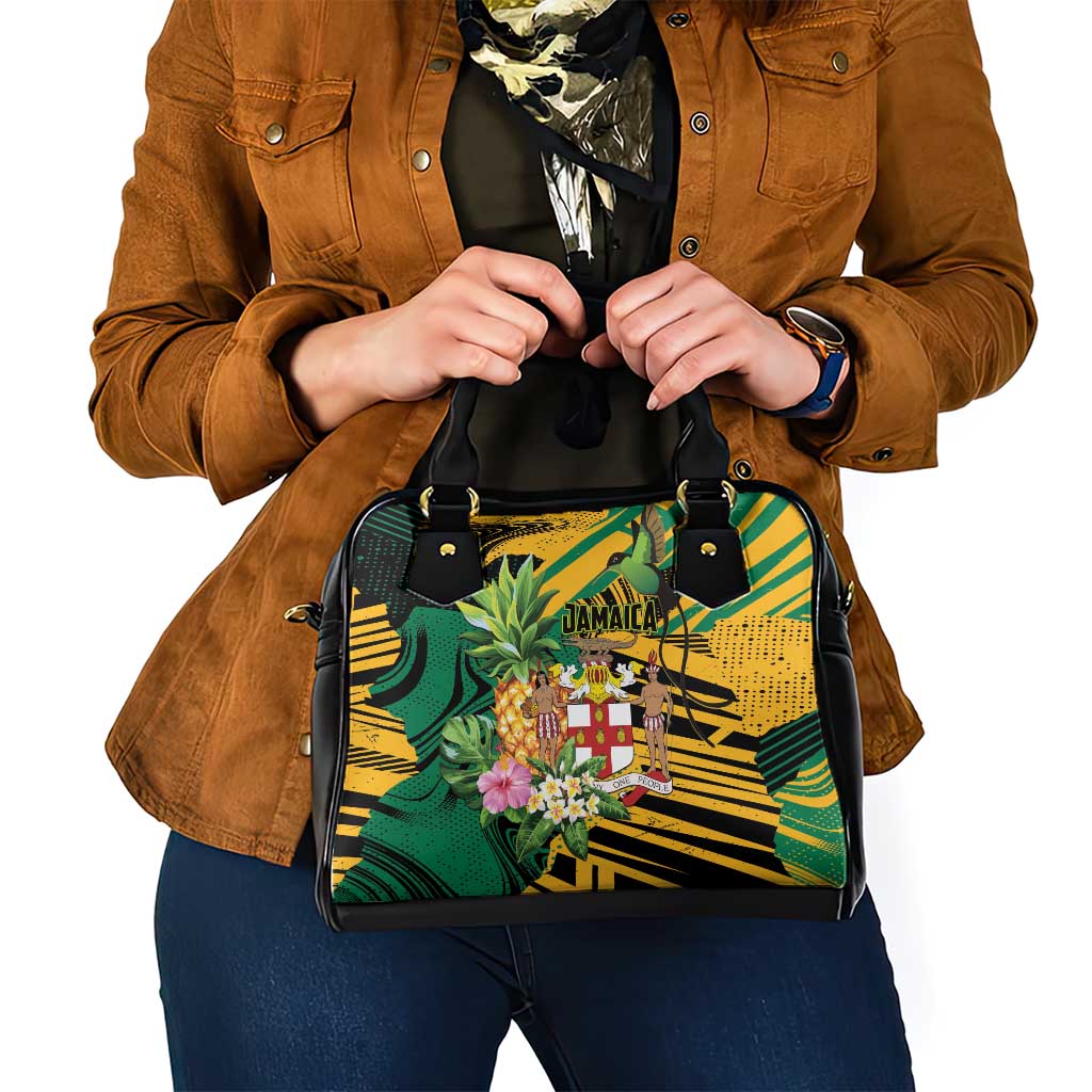 Jamaica Red-billed Streamertail Shoulder Handbag Pineapple Tropical Style LT01