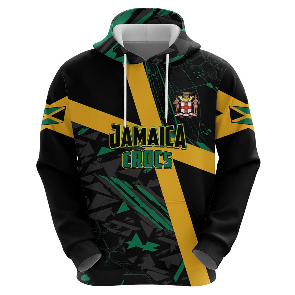 Custom Rugby Jamaica Crocs Hoodie Cool Runnings on Grass LT01