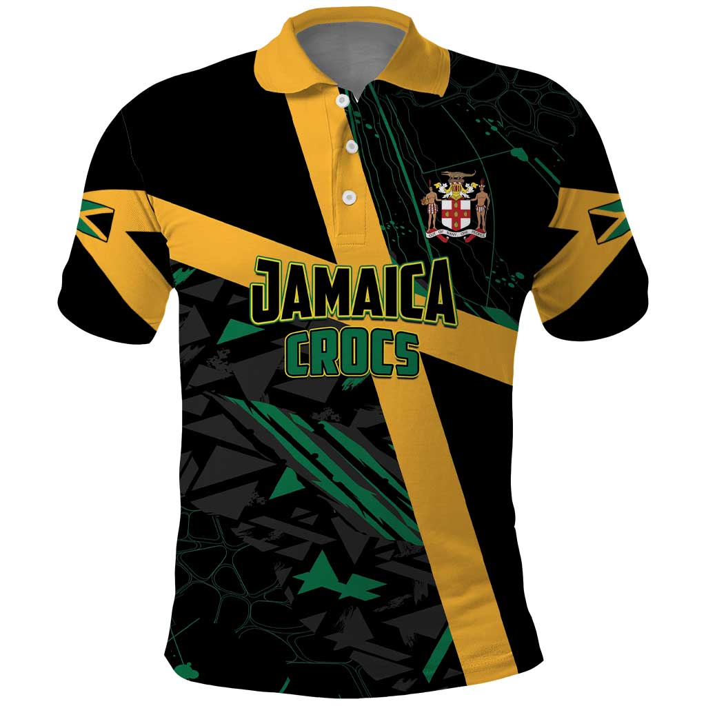Custom Rugby Jamaica Crocs Polo Shirt Cool Runnings on Grass LT01