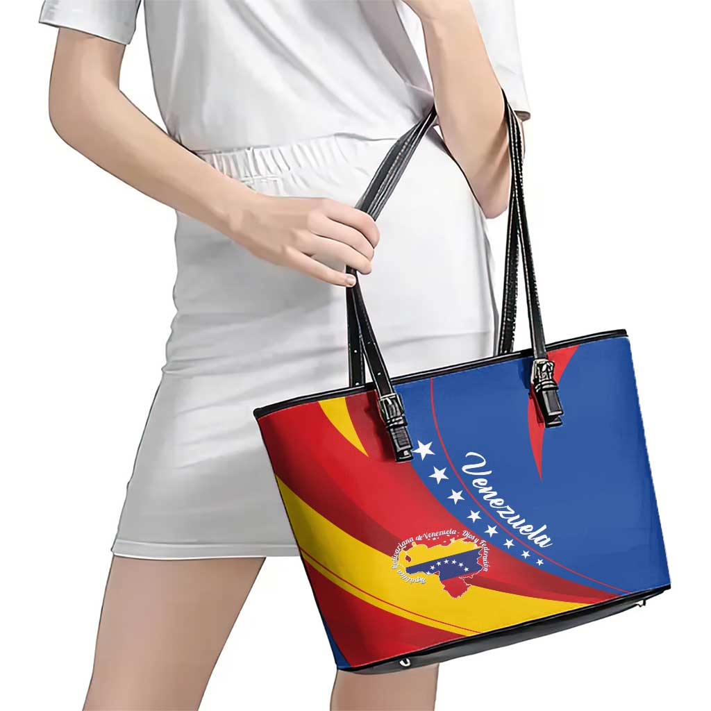 Venezuela Leather Tote Bag Dios y Federacion Curve Star LT01