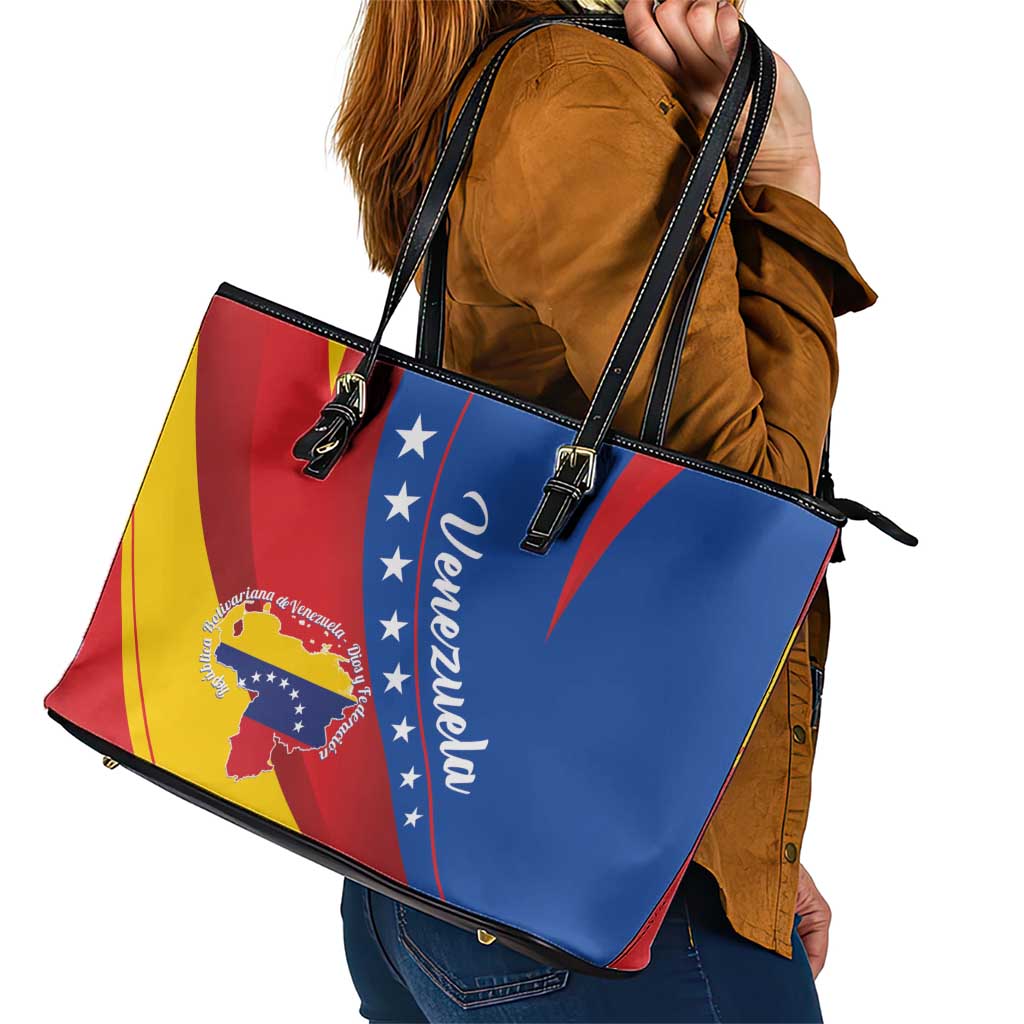 Venezuela Leather Tote Bag Dios y Federacion Curve Star LT01