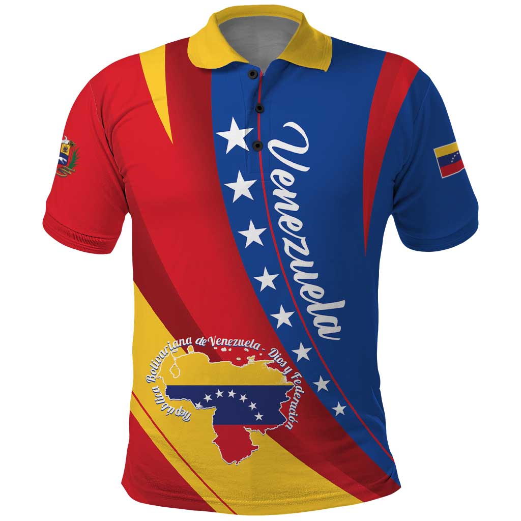 Personalized Venezuela Polo Shirt Dios y Federacion Curve Star LT01