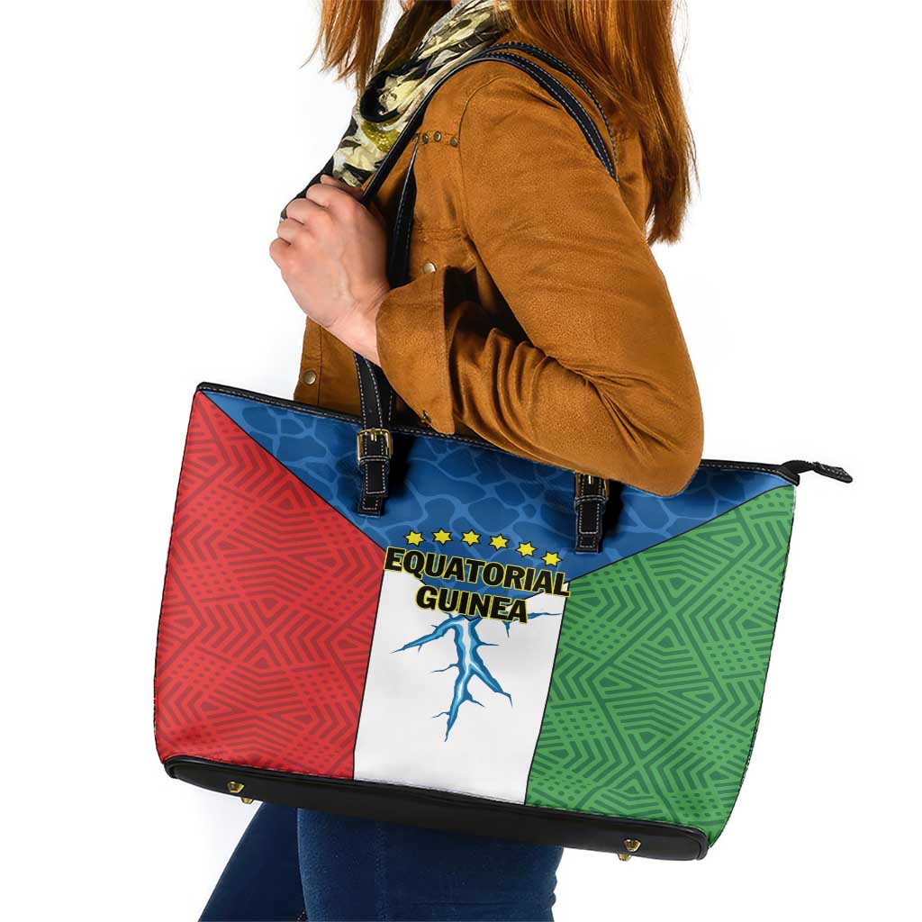 Equatorial Guinea Leather Tote Bag Unidad Paz Justicia LT01