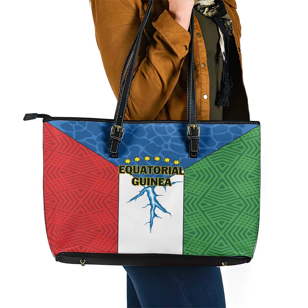 Equatorial Guinea Leather Tote Bag Unidad Paz Justicia LT01