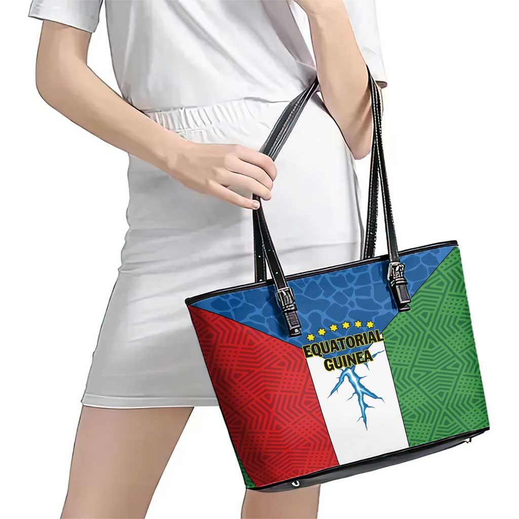 Equatorial Guinea Leather Tote Bag Unidad Paz Justicia LT01