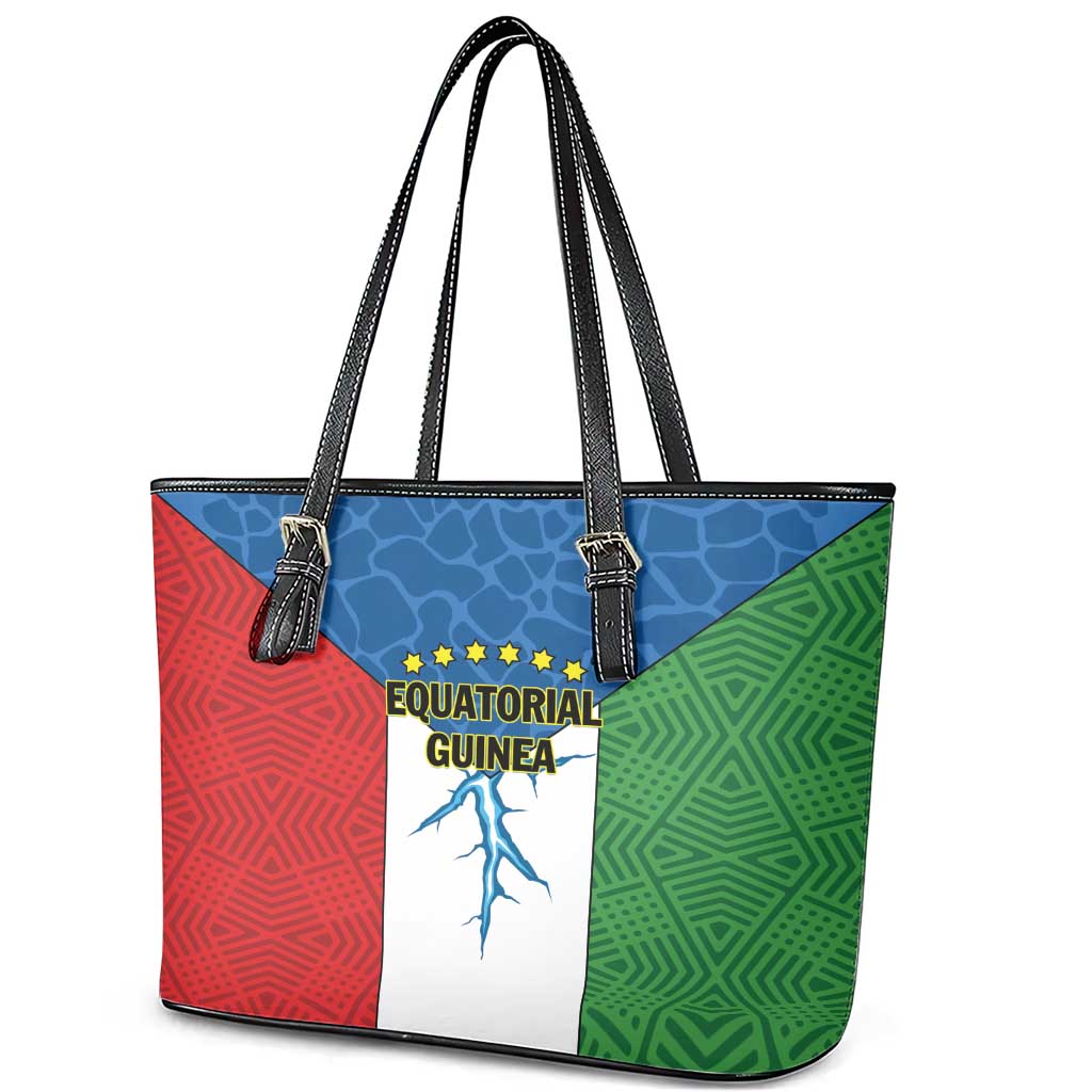 Equatorial Guinea Leather Tote Bag Unidad Paz Justicia LT01