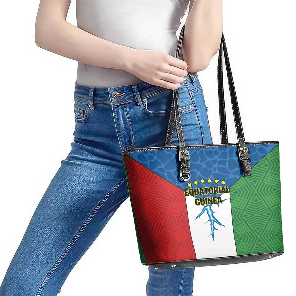 Equatorial Guinea Leather Tote Bag Unidad Paz Justicia LT01