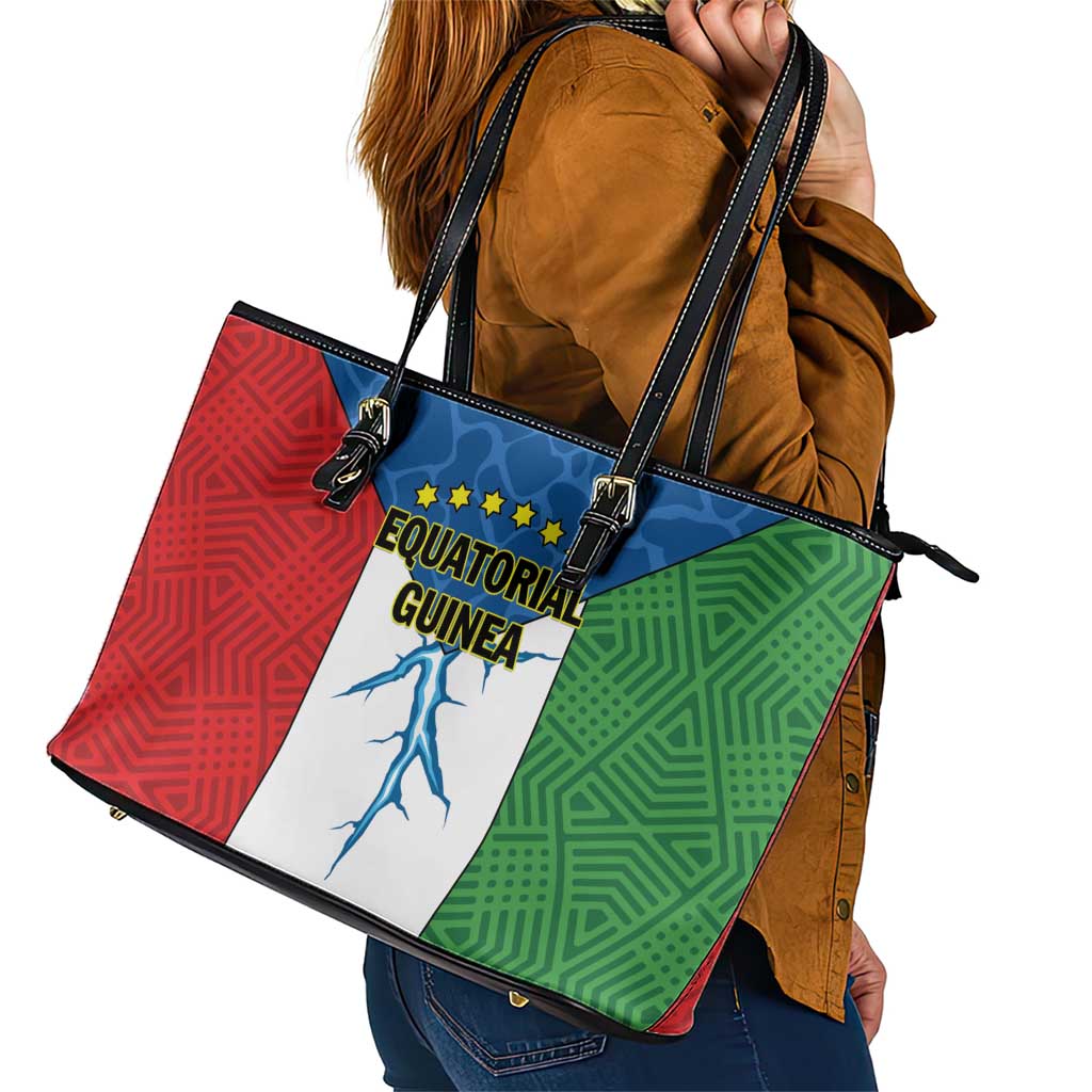 Equatorial Guinea Leather Tote Bag Unidad Paz Justicia LT01