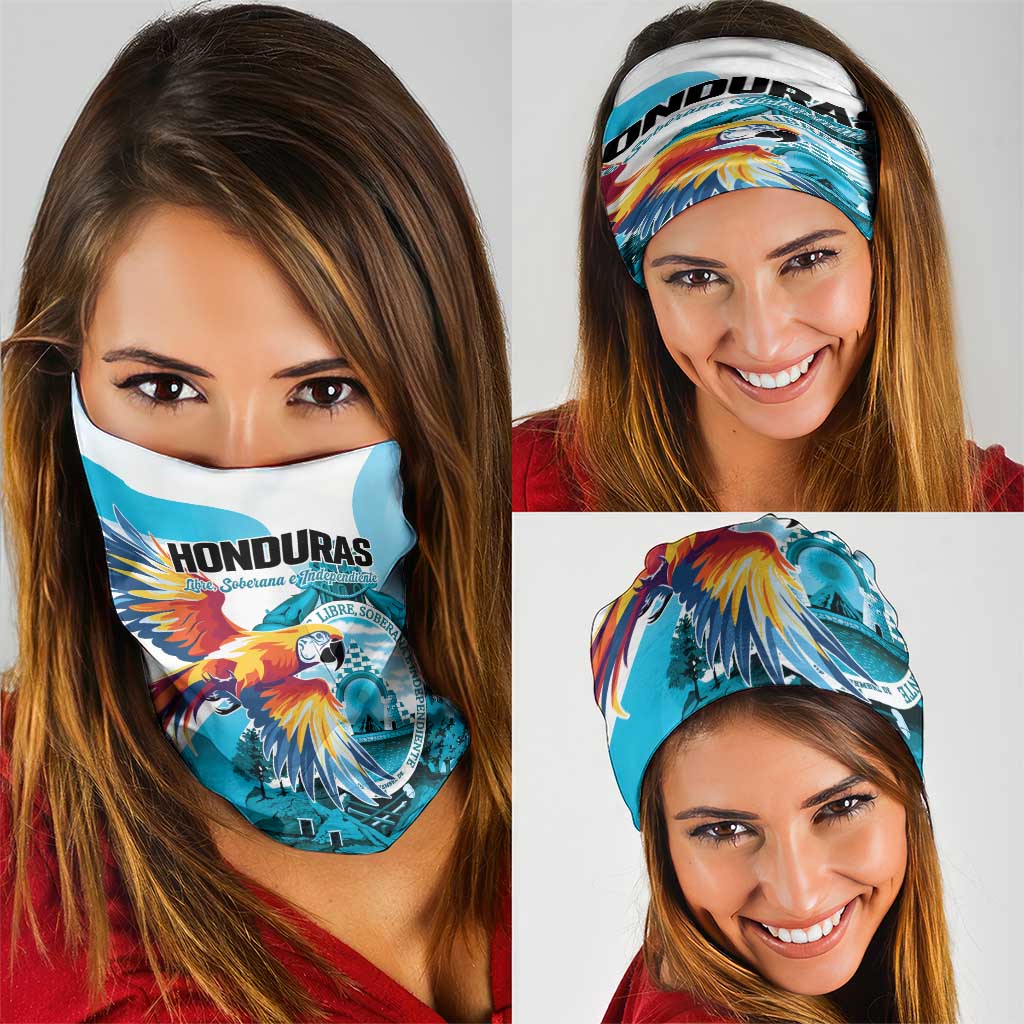 Honduras 1821 Neck Gaiter Scarlet Macaw Sky Blue Color LT01