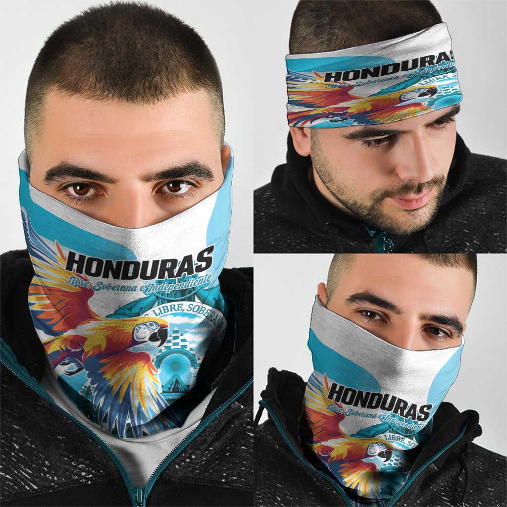 Honduras 1821 Neck Gaiter Scarlet Macaw Sky Blue Color LT01