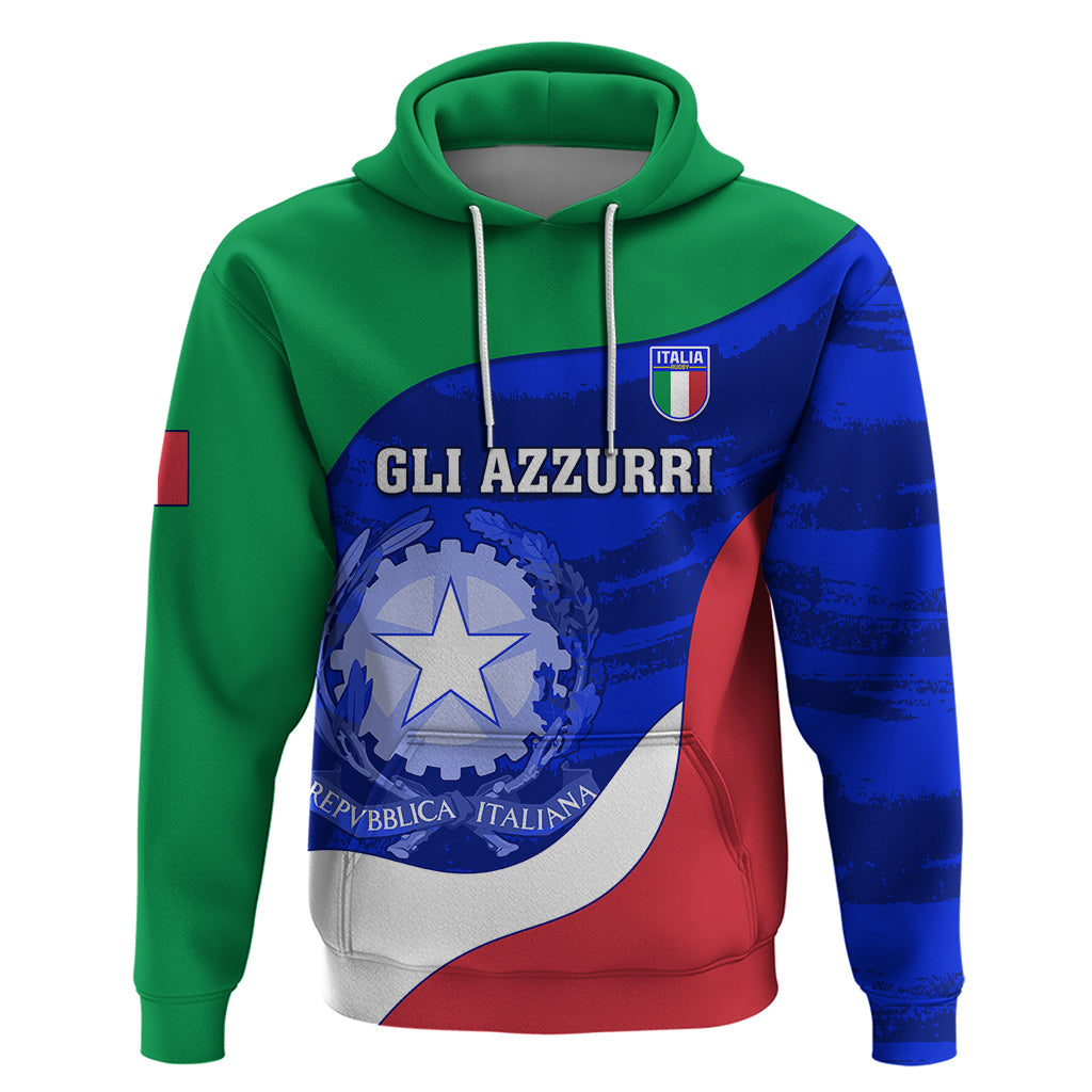 Custom Italy Rugby Hoodie Forza Azzurri 2023 World Cup LT01