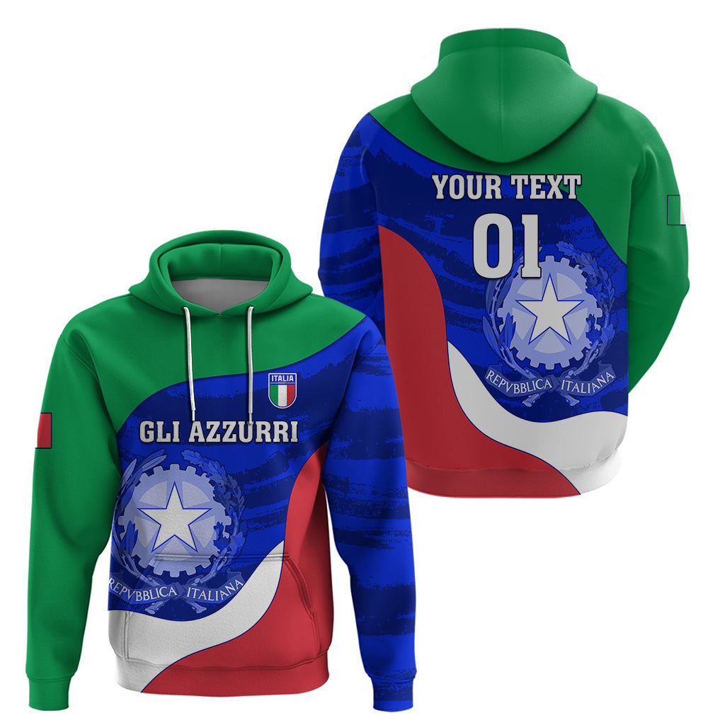 Custom Italy Rugby Hoodie Forza Azzurri 2023 World Cup LT01