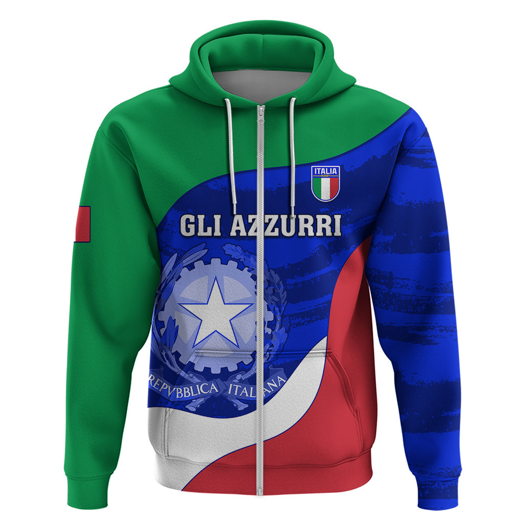 Custom Italy Rugby Hoodie Forza Azzurri 2023 World Cup LT01