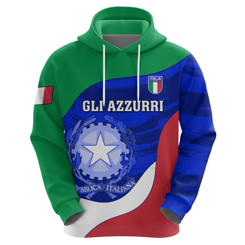 Custom Italy Rugby Hoodie Forza Azzurri 2023 World Cup LT01