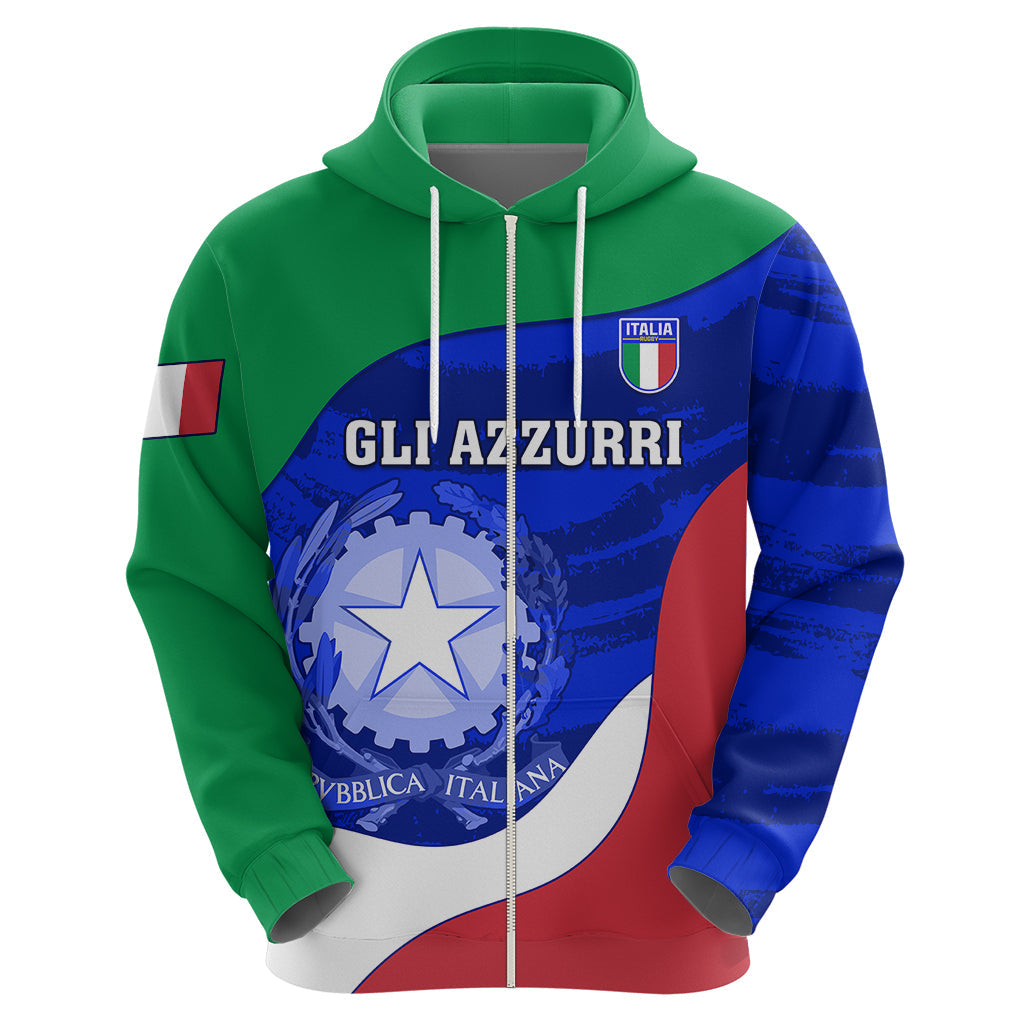 Custom Italy Rugby Hoodie Forza Azzurri 2023 World Cup LT01