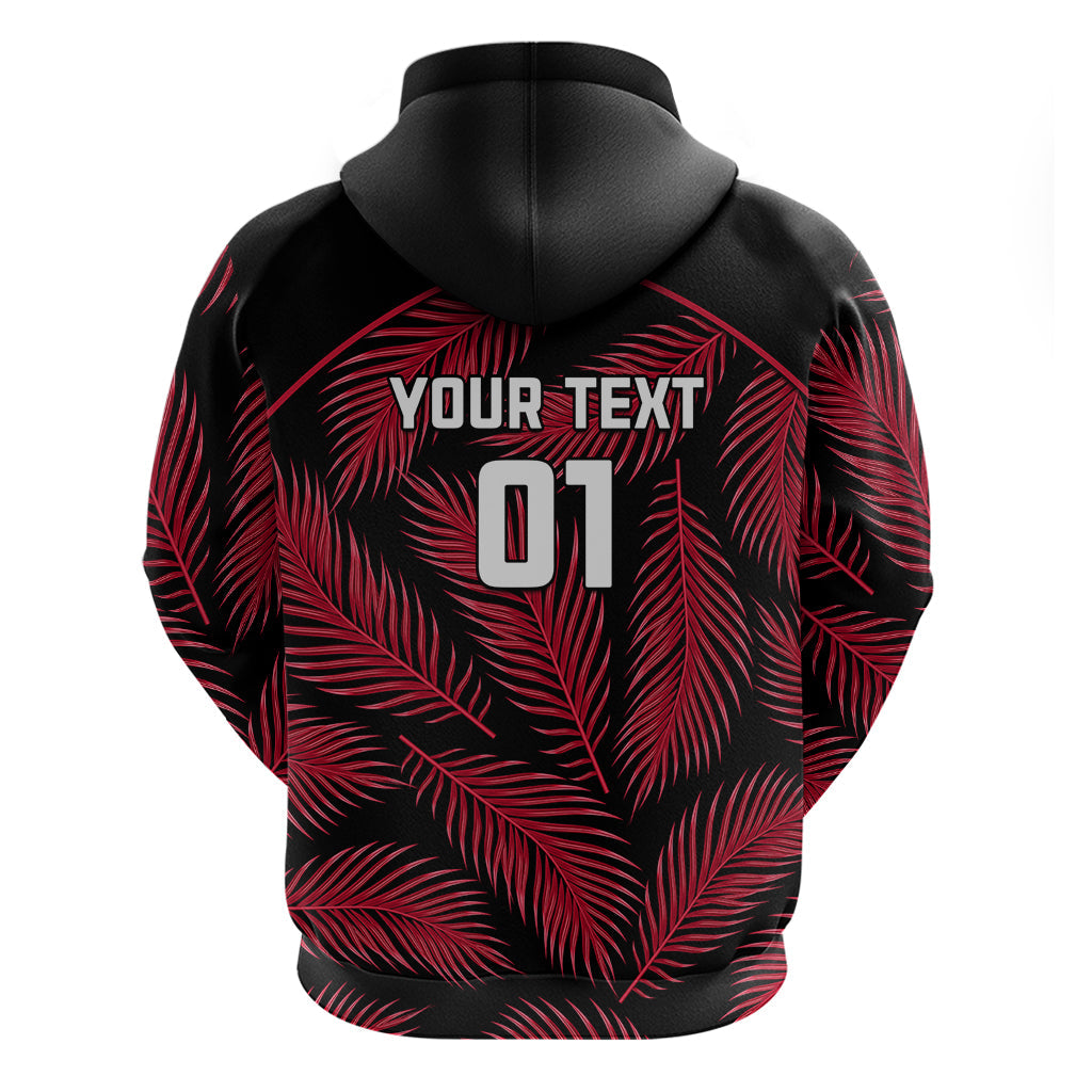 Custom Fiji Rugby Hoodie Flying Fijians Red Palm Tree Version LT01