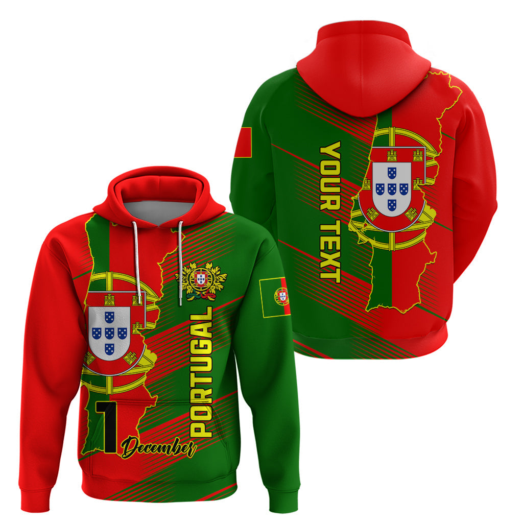 Personalised Portugal Independence Day Hoodie Portuguesa Map Flag Style LT01