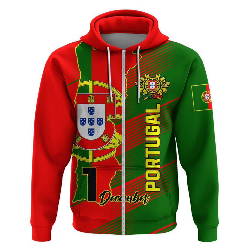 Personalised Portugal Independence Day Hoodie Portuguesa Map Flag Style LT01