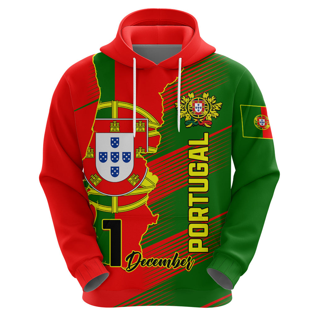 Personalised Portugal Independence Day Hoodie Portuguesa Map Flag Style LT01