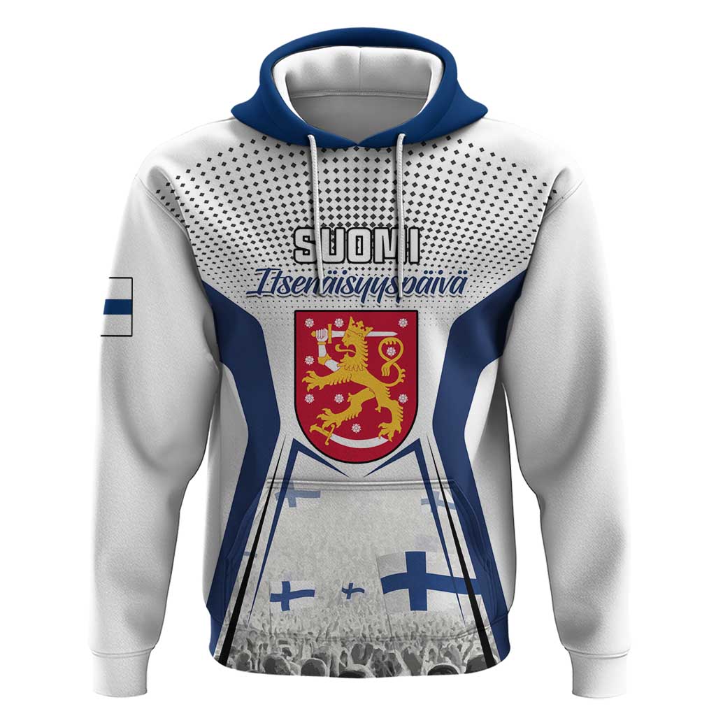 Personalised Finland Independence Day Hoodie Suomi Coat Of Arms Special Version LT01