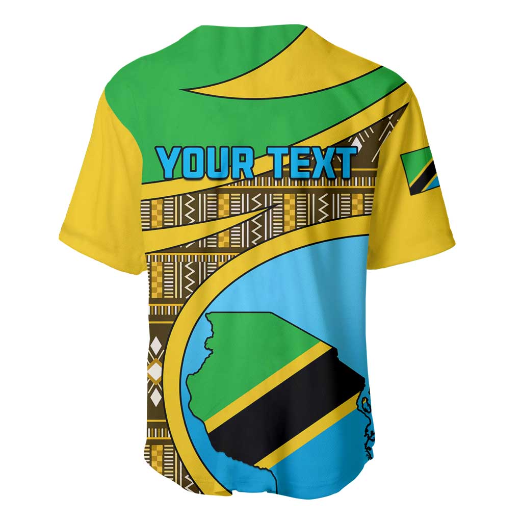 Personalized Tanzania Independence Day Baseball Jersey with Tanzanian Coat of Arms and African Pattern LT01