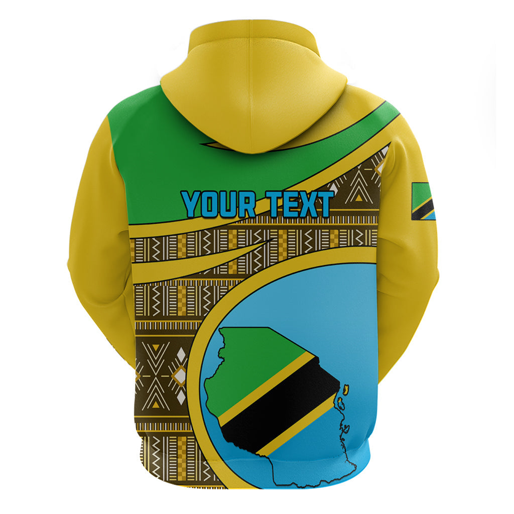 Personalised Tanzania Independence Day Hoodie Tanzanian Coat Of Arms African Pattern LT01